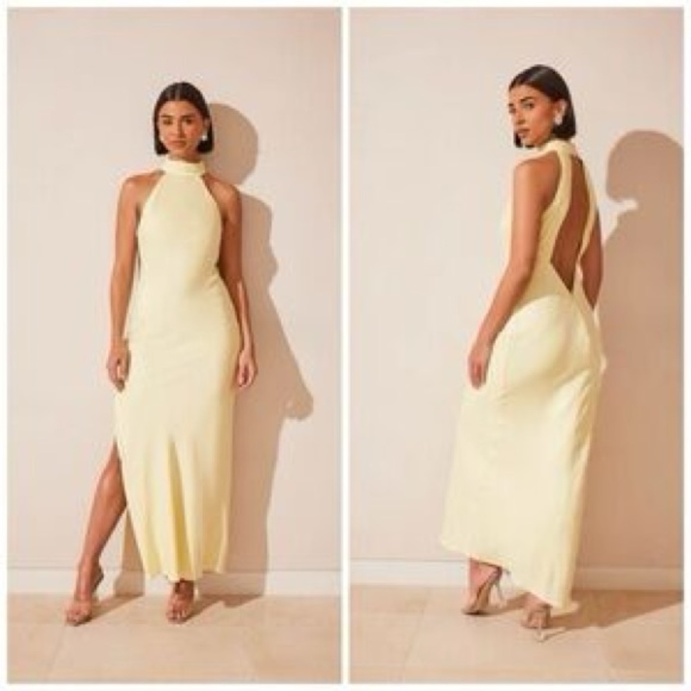 Meshki Backless Yellow Dress